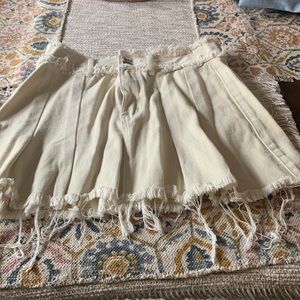 Beige denim skirt